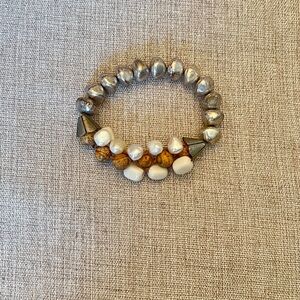 Silver and Gold Beaded Bracelet